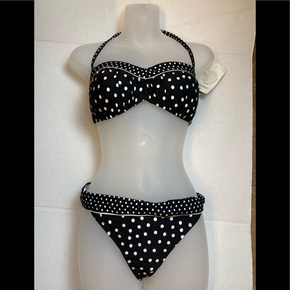 2Bamboo New Black Polka Dot 2pc Bikini A172